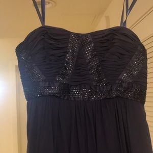 Navy Strapless BCBG Gown
